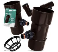 Millto™ Raccolta Pioggia Collegare Tubo Scarico Serbatoio dell'Acqua Piovana Filtro DN Ø63 mm Nero | Recuperatore Scarico Grondaia Raccordo Connessione per Connettore Rapido 1 PowerJet