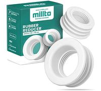 Millto™ Riduttore in gomma, inserto per tubi di scarico, tubo di scarico, manicotto in gomma, adattatore per guarnizione a 3 bar, connettore Ø 56 x 40 mm, bianco