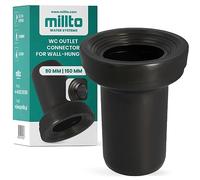 Millto™ Tubo di scarico 90 x 150 cm da parete, connettore per WC, scarico fognario, tubo di scarico della toilette, in polipropilene da incasso, raccordo per tubo di scarico fognario