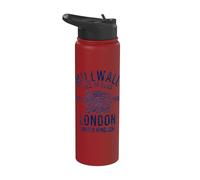 Millwall Londra Regno Unito Seal Distressed Navy Print Stainless Steel Insulated Water Bottle