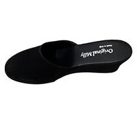 Milly 9001 Ciabatte da Camera per Donna Pantofole per casa con Zeppa 5 cm, Classiche Eleganti, Artigianali Made in Italy, in Pelle Scamosciata (Nero, Numeric_38)