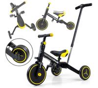 Milly Mally Bicycle 4 in 1 Optimus Plus, triciclo blu con manico, per bambini a partire da 1 anno, triciciclo Kettler triciciclo con asta di spinta trike trike per bambini con asta di spinta