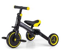 Milly Mally Optimus bici a tre ruote 3 in 1 equilibrio con pedali per ragazzi e ragazze da 1 anno draisiana per Bambini Portatore Regalo Nero