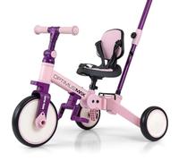 Milly Mally Tricycle - Triciclo 5 in 1 Optimus Max per bambini con impugnatura di controllo per genitori da 1 a 4 anni (rosa)