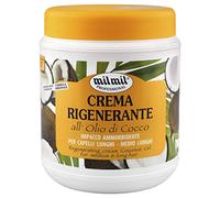 Milmil - Crema Rigenerante, All' Olio di Cocco, Impacco Ammorbidente Per Capelli Lunghi e Medio Lunghi - 1000 ml