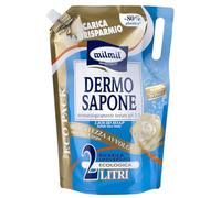 Milmil Dermo Sapone Liquido Delicatezza Avvolgente, Sapone Mani, Viso e Corpo, Maxi Formato Ricarica Universale, Dermatologicamente Testato senza Parabeni