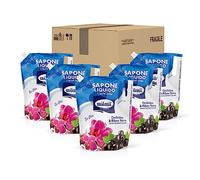 Milmil Sapone Liquido Eco Chic, Fragranza Orchidea & Ribes Nero, Formato Ricarica Busta, Sapone Mani, Viso e Corpo, Dermatologicamente Testato - 5 x 900 ML
