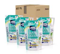 Milmil Sapone Liquido, Fragranza Muschio Bianco, Ricarica Universale Maxirisparmio, Dermatologicamente Testato - 4 x 2000 ML