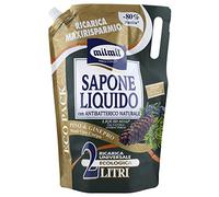 Milmil Sapone Liquido, Fragranza Pino & Ginepro, Ricarica Universale Maxirisparmio, Dermatologicamente Testato con Antibatterico Naturale - 2000 ML