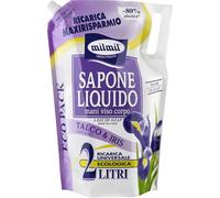 Milmil Sapone Liquido, Fragranza Talco & Iris, Ricarica Universale Maxirisparmio.