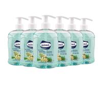 Milmil Sapone Liquido, Fragranza Tea Tree Oil, Formula Idratante per Pelli Sensibili, con Dispenser, Sapone Mani, Viso e Corpo, Dermatologicamente Testato - 6 x 500 ML