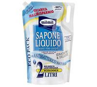Milmil Sapone Liquido Neutro, Ricarica Universale Maxirisparmio, Dermatologicamente Testato con Antibatterico Naturale - 2000 ML