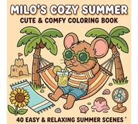 Milo Cozy Summer Coloring Book: Cute and Relaxing Beach, Vacation, Picnic, Ice Cream and Sunny Day Scenes for Adults and Teens