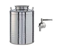 Milo srl Contenitore BIDONE Fusto Olio Acciaio Inox 18/10 Rubinetto Omaggio FUSTINO FUSTINI (75 LT)