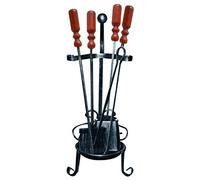 Milo srl SET CAMINO IN FERRO BATTUTO ATTREZZI ATTREZZATURE CAMINETTO H 65 4 PZ KIT STUFA LEGNA