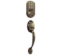 Milocks btf-02aq Digital Deadbolt serratura e maniglia Passage set Combo con KEYLESS tastierino tramite codice per porte esterne, ottone antico