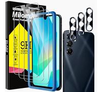 Milomdoi 3 Pezzi Vetro Temperato per Samsung Galaxy A16 5G/4G Pellicola Protettiva Accessori con 3 Pezzi Cover Protezione Pellicola Fotocamera, Anti Graffio