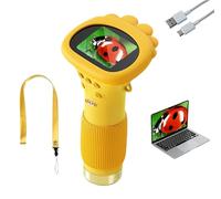 Milooki - Microscopio Digitale Portatile Bambino 3 e + | Strumento Scienziato di Esplorazione Giocoso | Zoom 1000x & Ricaricabile | Giocattolo Educativo con Opzione di Condivisione su PC