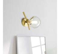 miloox by Sforzin Applique Camely, oro spazzolato/trasparente 1 luce miloox by Sforzin