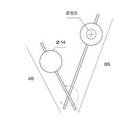 miloox by Sforzin Applique Mikado, cipria/trasparente, a 2 luci, vetro miloox by Sforzin