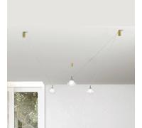 miloox by Sforzin Lampada a sospensione Aladino, a 3 luci, trasparente/oro, vetro, decentrata miloox by Sforzin
