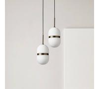 miloox by Sforzin Lampada a sospensione Domu, Ø 15 cm, bronzo/bianco, vetro, GX53 miloox by Sforzin