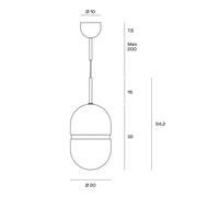 miloox by Sforzin Lampada a sospensione Domu, Ø 20 cm, bronzo/bianco, vetro, GX53 miloox by Sforzin