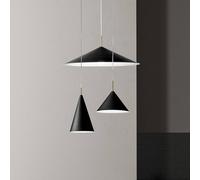miloox by Sforzin Lampada a sospensione Samoi, a 3 luci, metallo, nero, decentrata miloox by Sforzin