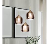 miloox by Sforzin Lampada a sospensione X-Ray rame/oro a 3 luci in vetro tondo miloox by Sforzin