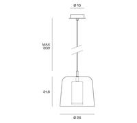 miloox by Sforzin Lampada sospensione Frida doppio vetro esterno blu miloox by Sforzin