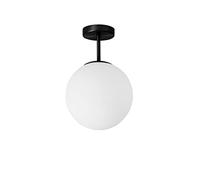 JUGEN BLACK LAMPADARIO DA SOFFITTO 1 LUCE VETRO BIANCO MONTATURA NERA ATTACCO E27
