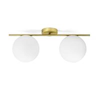 JUGEN LAMPADARIO DA SOFFITTO 2 LUCI ORO SPAZZOLATO E BIANCO ATTACCO E27