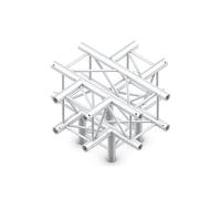 Milos Pro-30 Square G Truss - Cross + Down 5 vie QCVU51 - 90° Corner - Heavy Duty - Argento - G