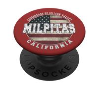 milpitas california, vendemmia, bandiera americana PopSockets PopGrip Adesivo