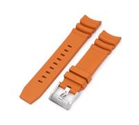 MiLTAT Cinturino in gomma FKM arancione, 22 mm, rilascio rapido, estremità curva, resistente alle onde di fuoco, Taille homme, Rubino stellato