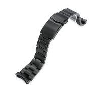 MiLTAT Cinturino per orologio da 22 mm compatibile con 5KX SRPD79, acciaio inossidabile 316L DLC rivestimento nero Super-O Boyer, Man's size