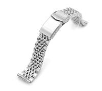 MiLTAT Cinturino per orologio Goma BOR da 19 mm, a sgancio rapido, estremità dritta, spazzolato - centro lucido, Man's size, Agata