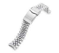 MiLTAT Cinturino Super-JUB da 20 mm compatibile con Seiko 5 Sports 40 mm SRPE51 SRPE53 SRPE57 SRPG35 fibbia a V bicolore lucido, braccialetto, Retro