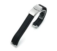 MiLTAT Crafter Blue FKM Cinturino in gomma 21 mm compatibile con Seiko Speedtimer SSC911 SSC913, nero