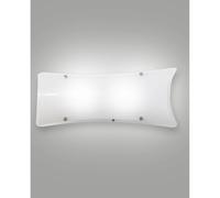 Fabas Luce Applique Milton 3113-26-102 Bianca 20x50 cm Vetro/Metallo 2 luci E27