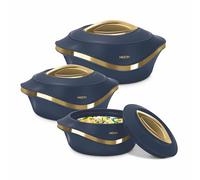 MILTON Casseruola isolata con coperchio, set da 3 pezzi da 2,1/1,5/1 qt. Scaldavivande termiche per zuppa/insalata, contenitore per alimenti caldi in acciaio inox, miglior set regalo per le mamme