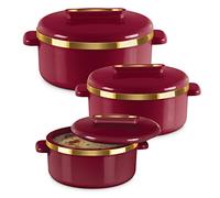 MILTON Casseruola isolata con coperchio, set da 3 pezzi da 2,1/1,5/1 qt. Scaldavivande termiche per zuppa/insalata, contenitore per alimenti caldi in acciaio inox, miglior set regalo per le mamme