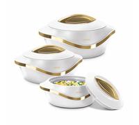 MILTON Casseruola isolata con coperchio, set da 3 pezzi da 2,1/1,5/1 qt. Scaldavivande termiche per zuppa/insalata, contenitore per alimenti caldi in acciaio inox, miglior set regalo per le mamme