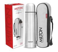 Milton Flip Lid 1000 Thermosteel - Borraccia per acqua calda e fredda, 24 ore, 1 litro, colore: Argento