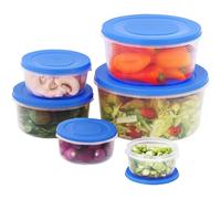MILTON Mixing Bowl Set with Lids; Kitchen Food Storage Containers Plastic Airtight Nesting Stackable Meal Prep 6 Bowls & 6 Covers; No Spill Leakproo