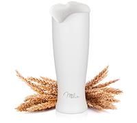 Milu Bicchieri da Birra acciaio inossidabile | Bricco di birra fresca | birra bianca bianco con coperchio rimovibile | Tazza Termica da Viaggio | regalo per uomo (500ml, Blanco)