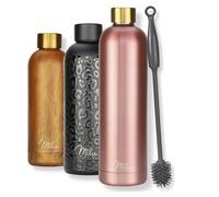 Milu Borraccia Termica 1L - Acciaio Inox Bottiglia isolata Senza BPA Bottiglia d'Acqua a Tenuta stagna per Sport, Bicicletta, Yoga Mantiene Caldo per 12 Ore/Freddo 24 (Rose Gold, 1000ml)