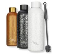 Milu Borraccia Termica 500ml - Acciaio Inox Bottiglia isolata Senza BPA Bottiglia d'Acqua a Tenuta stagna per Sport, Bicicletta, Yoga Mantiene Caldo per 12 Ore/Freddo 24 (White Leopard, 500ml)