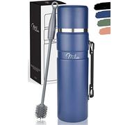 Milu Bottiglia thermos con manico TBottiglia isolata Thermos 1L - Bottiglia isolata in acciaio inox, 100% a prova di perdite, isolamento a doppia parete (Blu Navy, 1000ml)