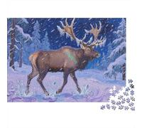 Milu Deer Jigsaw Puzzle 1000 Pezzi, Puzzle Winter Wonderland Adulti, Gioco Diabilità Impossibile Puzzle Arte Gioco Intellettivo Familiare Regali Di Festa 1000pcs (75x50cm)